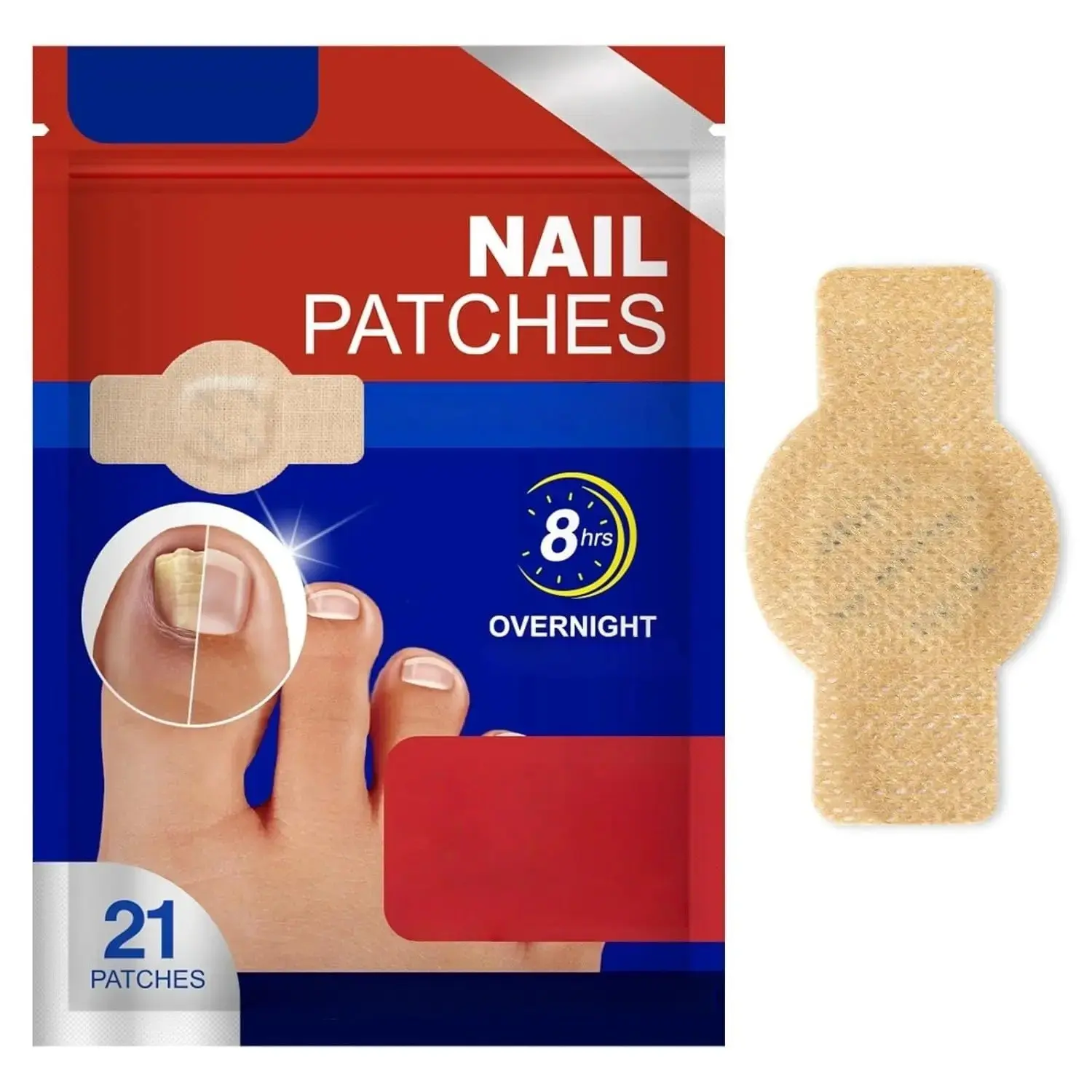 21-Piece Invisible Toenail Care Patches, Long-Lasting Hydrogel Nail Conditioning Stickers, Easy to Use with a Comfortable Fit for Daily Nail Care