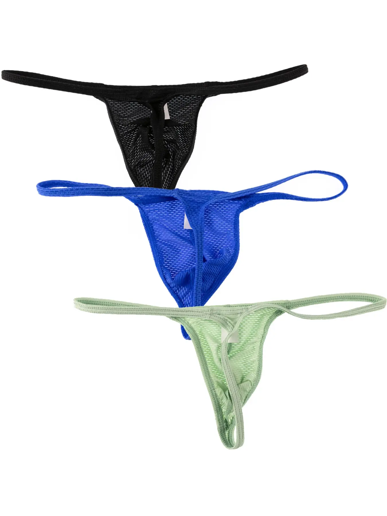 3pcs Men's Ultra-Thin Striped Underwear Set, Transparent Elastic Fashion Briefs, Breathable Comfort Summer Shorts, Comfy Lightweight Underwear, 3-Pack