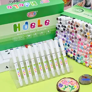Guangna Acrylic Markers Set, 240 Colors Waterproof Soft Tip, Art Supplies for Students & Professionals, Halloween Christmas Painting Tools