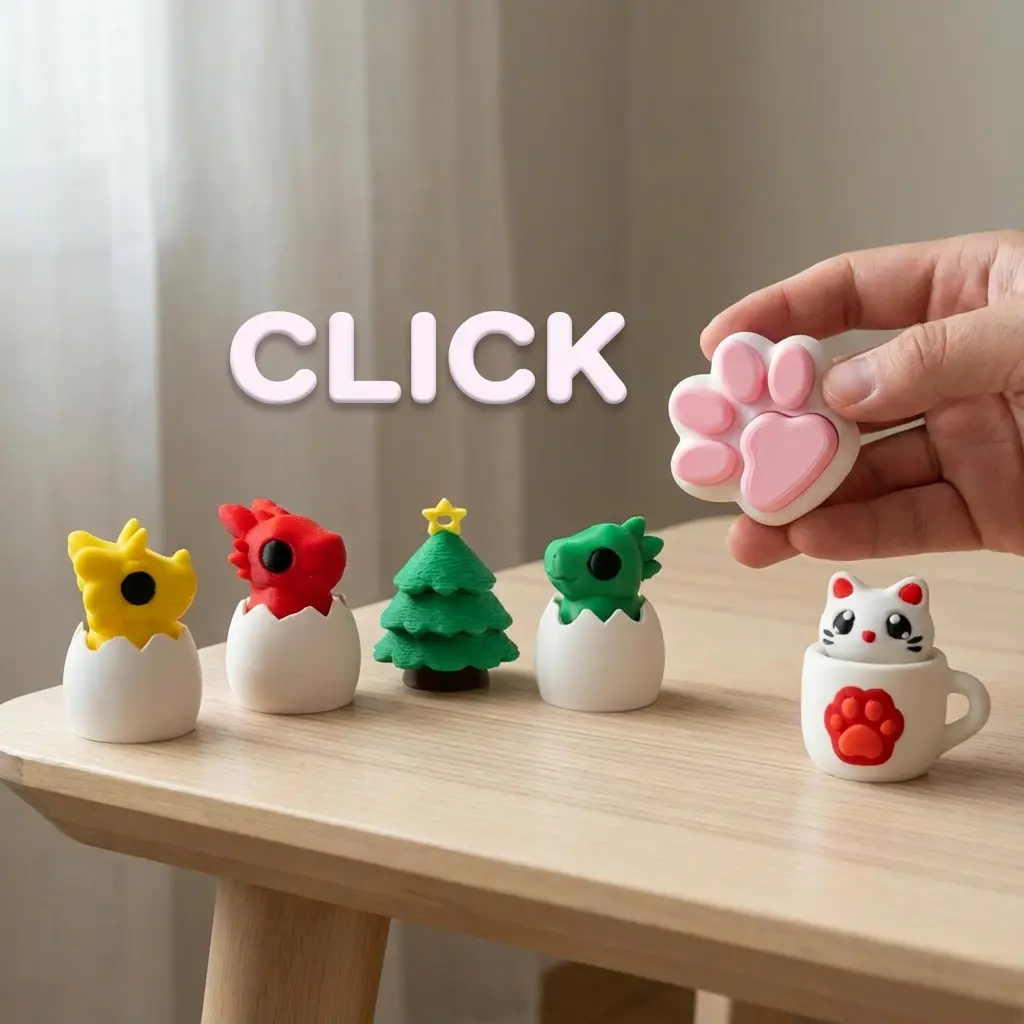 Fidget Clickers – Press-Click Tactile Stress Relief Device – For Adults – Perfect Gift for Office Desk, Relaxation