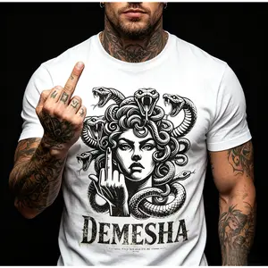 Edgy Medusa Snake Graphic T‑Shirt | Dark Gothic Streetwear Tee for Men Women | Trendy Bold Casual Top