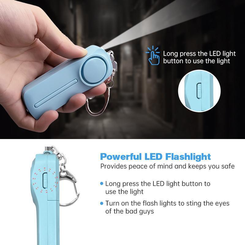 Personal Security Alarm, Emergency Portable Alarm with Flashlight, 130dB Loud Keychain Safety Night Light Anti-pervert Alarm for Women, Elder, Girl-YY