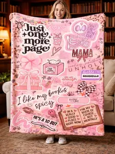 Book Lover Blanket, Just One More Page Reading Blanket, Spicy Bookish Gift for Women, Cozy Reader Throw, Funny Book Quotes Blanket, Bibliophile Gift