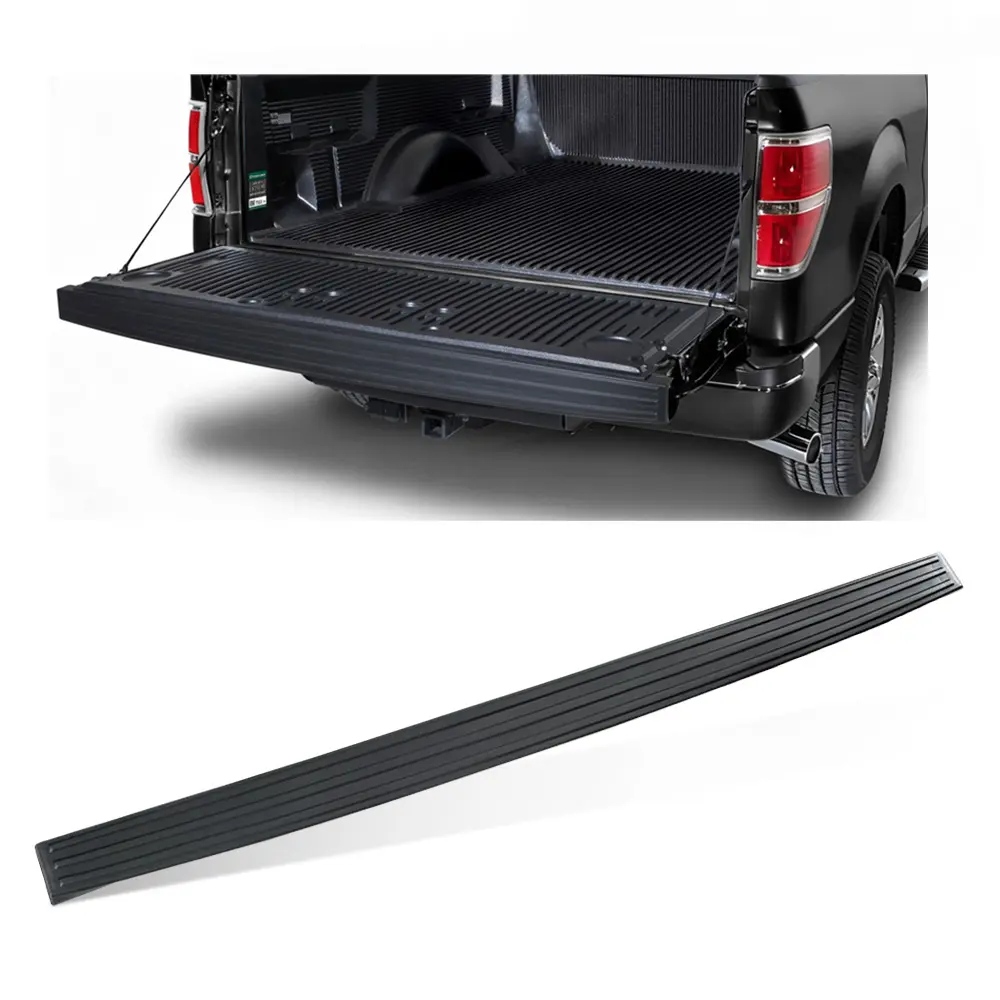 ABS Plastic Single-Piece Truck Rear Spoiler - Styleside-Only Rear Tailgate Moulding Top Protector, Black, Paint Optional, Fits 2009-2014 Ford F150