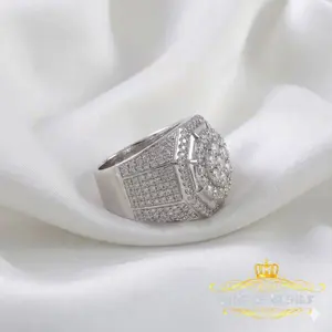King Of Bling's925 Sterling Silver White 8.40ct Cubic Zirconia Men's Ring From Size 10