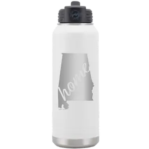 Alabama Home 32 oz Water Bottle | White