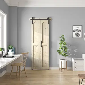 Coast Sequoia Assembled Arch Top  30in./32in./36in./44in./48in.  x 84in. Knotty Pine Wood Bi-Fold  With Hardware Kit barn door