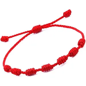 Bracelet 7 knots for protection, Evil Eye and Good Luck. Buddisth String. Thread/Amulet for prosperity and success. Talisman for Womens, Mens, Girls, Boys. Cord Adjustable.
