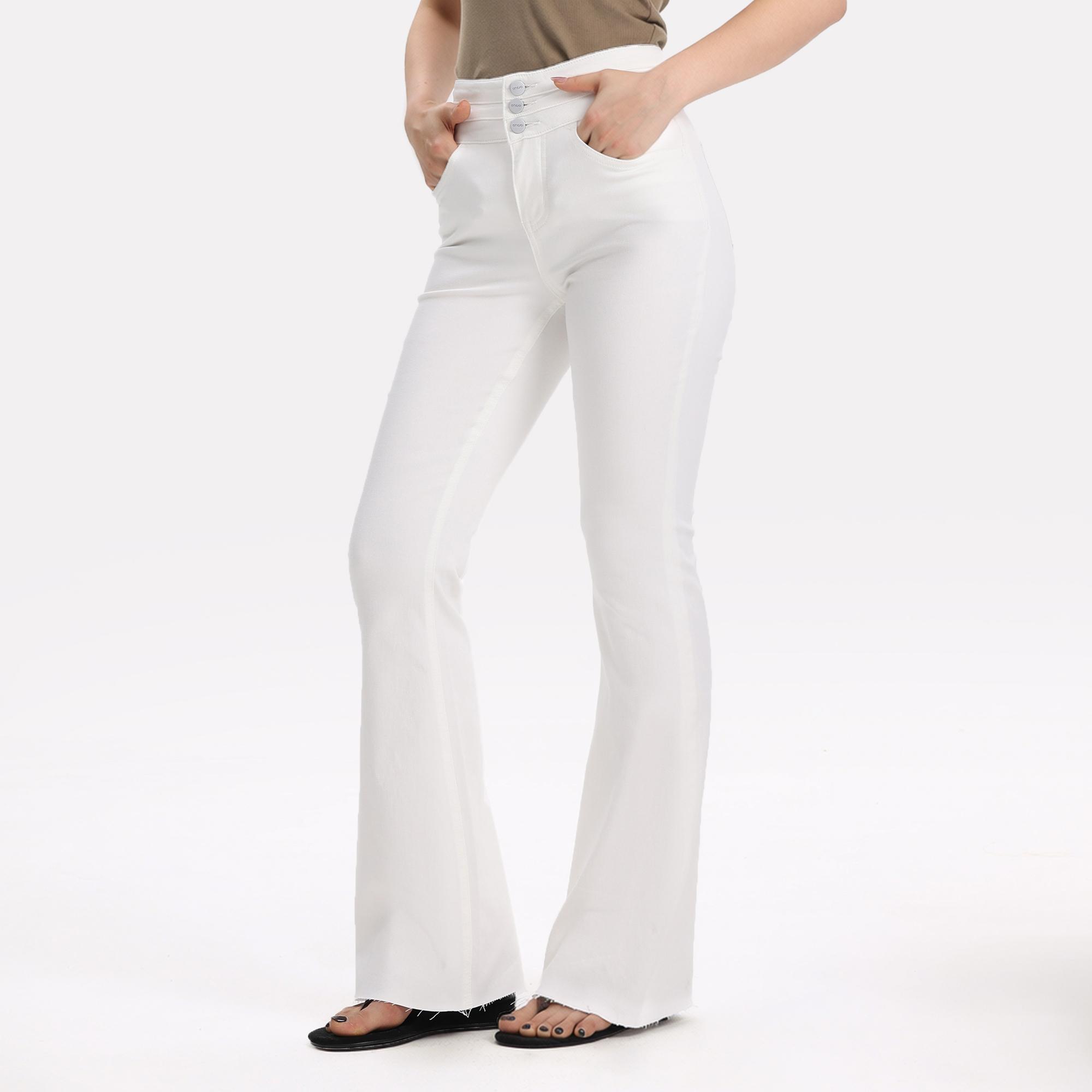 Y2K Vintage High Waisted Flare Jeans - Super Stretch Body Shaping White Bell Bottom Denim Trousers for Women"