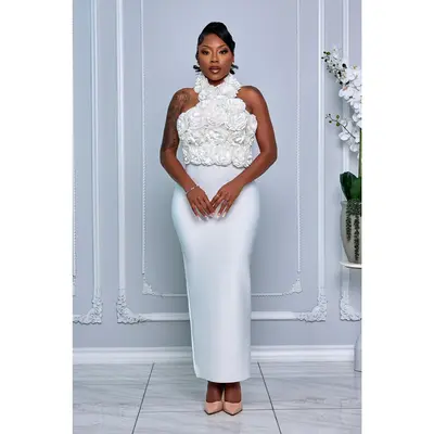 Kendra Halter Bandage Maxi Dress White - TikTok Shop