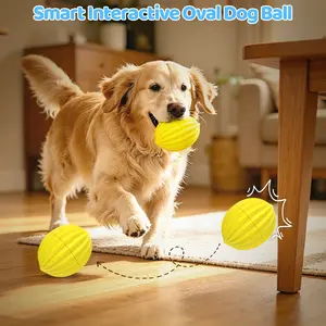 Yipetor [Alemon Balls] Smart Enrichment Interactive Dog Toys, 3'' Oval Durable Vibrating Dog Ball, Gentle Bouncing, Self Rotating, USB Rechargeable Automatic Moving Ball for Large Medium Dogs #Summervibes #petlovers