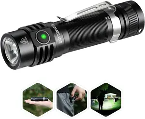Sofirn SC18 EDC Small Rechargeable Flashlights, 1800 High Lumen Super Bright Pocket Torch with Powerful LED, Type-C Charging Port for Camping, Emergency Use
