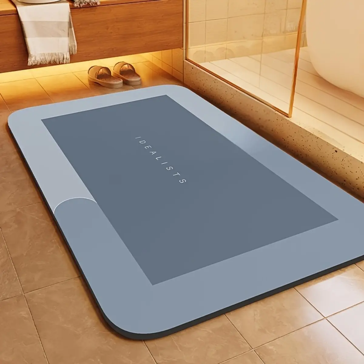 Bathroom Floor Mat, Soft Diatomaceous Mud, Absorbent Quick Drying Carpet, Diatomaceous Earth Anti Slip Mat, Door Mat Bathmat Diatomite Rug Bath Textiles