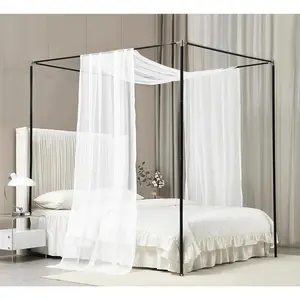 Canopy Bed Curtains White Bed Canopy Drapes Sheer Curtain Bed Scarf 1 Curtains Panel for Full  Size Bed decor