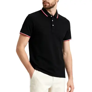 MARSVOVO Men's Casual Solid Color Collared Polo Shirt Knitted Ribbed Short Sleeve T-Shirt Loose Fitting Breathable Golf Shirt Summer Vacation Beach Top