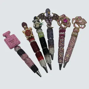 Elegant Sparkle Personalized Custom Pen with Rhinestone Beads Unique Shapes & Colorful Accents 1 Pen for Stationery Collection Art Supplies