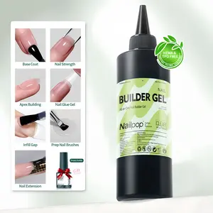 Nailpop 250ml Builder Gel Refill, 7-in-1 HEMA Free UV Nail Extension Gel, Self-Leveling Hard Gel for Nail Strengthening, Apex Building & Nail Art