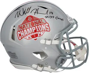 Will Howard Ohio State Buckeyes Autographed 2024 College Football Playoff National Champions Logo Riddell Speed Authentic Helmet with "24 CFP Champs" Inscription - Fanatics Authentic Certified