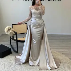 Elegant Banquet Dress - Long Sleeve Sequined Gown for Women Formal Evening Wear