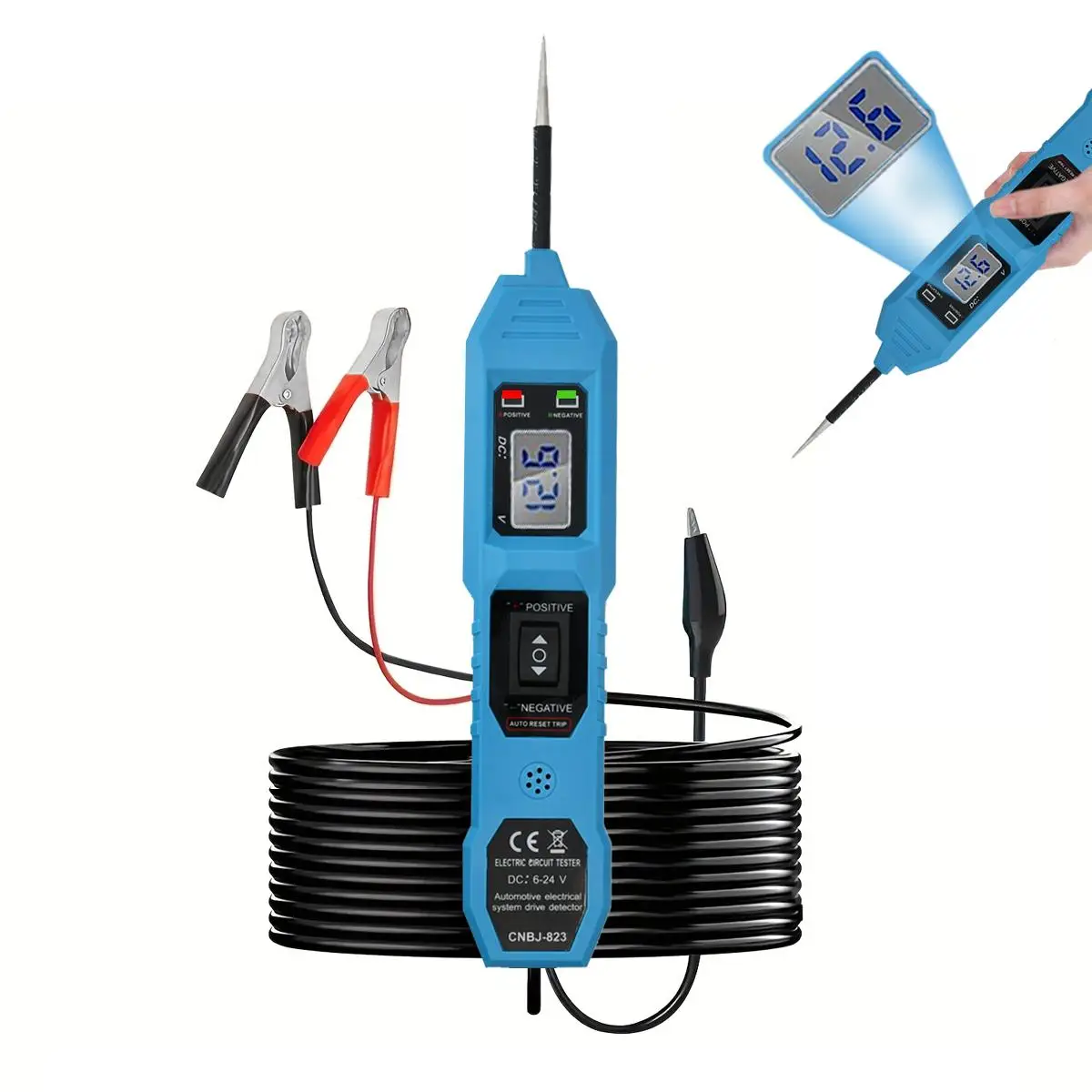 Portable Car Fuse Tester, ABS Digital Circuit Tester, Bidirectional Circuit Tester, Car Inspection Tools for Car, Truck, Motorcycle
