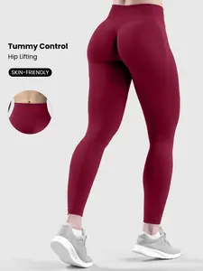 Women's High-Waisted Seamless Yoga Pants, Soft Fitness Leggings for Gym Running & Cycling, Casual Plain Design, Gym Workout Leggings