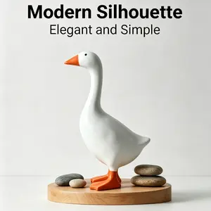 Funny Goose Figurine with Magnetic Beak, 7 Inch Handcrafted Resin Desk Statue for Holding Keys and Notes, Cute Desktop Decor for Office, Bedroom, Kitchen or Entryway, Unique Gift for Women, Coworkers, Mom, Housewarming and Christmas