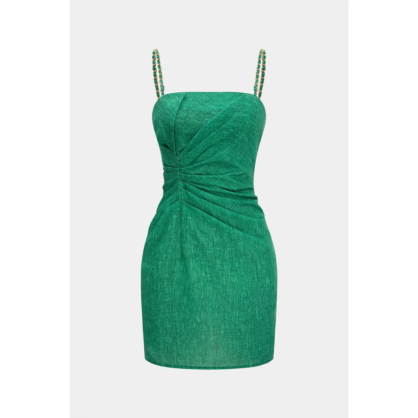 Women's Fitted Metallic Chain Asymmetrical Sleeveless Casual Polyester Mini Dress