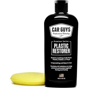 CAR GUYS Plastic Restorer | Bring Plastic, Rubber, and Vinyl Back to Life! | User Friendly Trim Restorer | Safe Auto Detailing Supplies | 8 Oz Kit with Foam Applicator