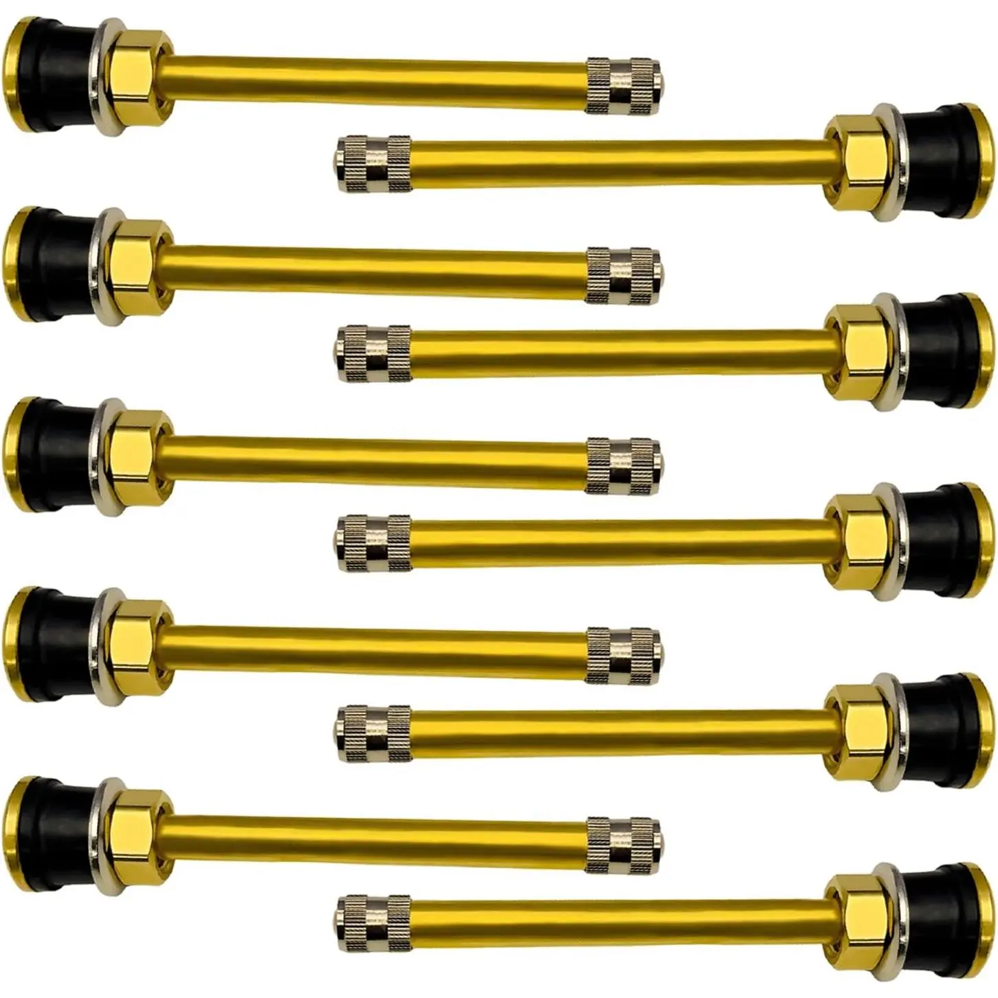 10 Pack TR572 Brass Truck Tire Valve Stems, Commercial 3-3/4" Clamp-In Valve Stems for 0.625" Rim, Replacement Valve Stems for Trucks and Buses