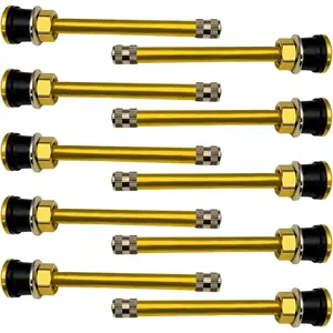 10 Pack TR572 Brass Truck Tire Valve Stems, Commercial 3-3/4" Clamp-In Valve Stems for 0.625" Rim, Replacement Valve Stems for Trucks and Buses