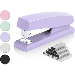 Stapler, Desktop Staplers with 640 Staples, Office Stapler, 25 Sheet Capacity, Purple