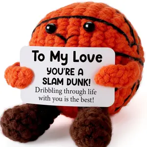 Romantic Valentine's Day Gift for Him, Handmade Crochet Basketball, Men's Birthday Anniversary Present, Sweet Valentine's Gift for Girlfriend Husband