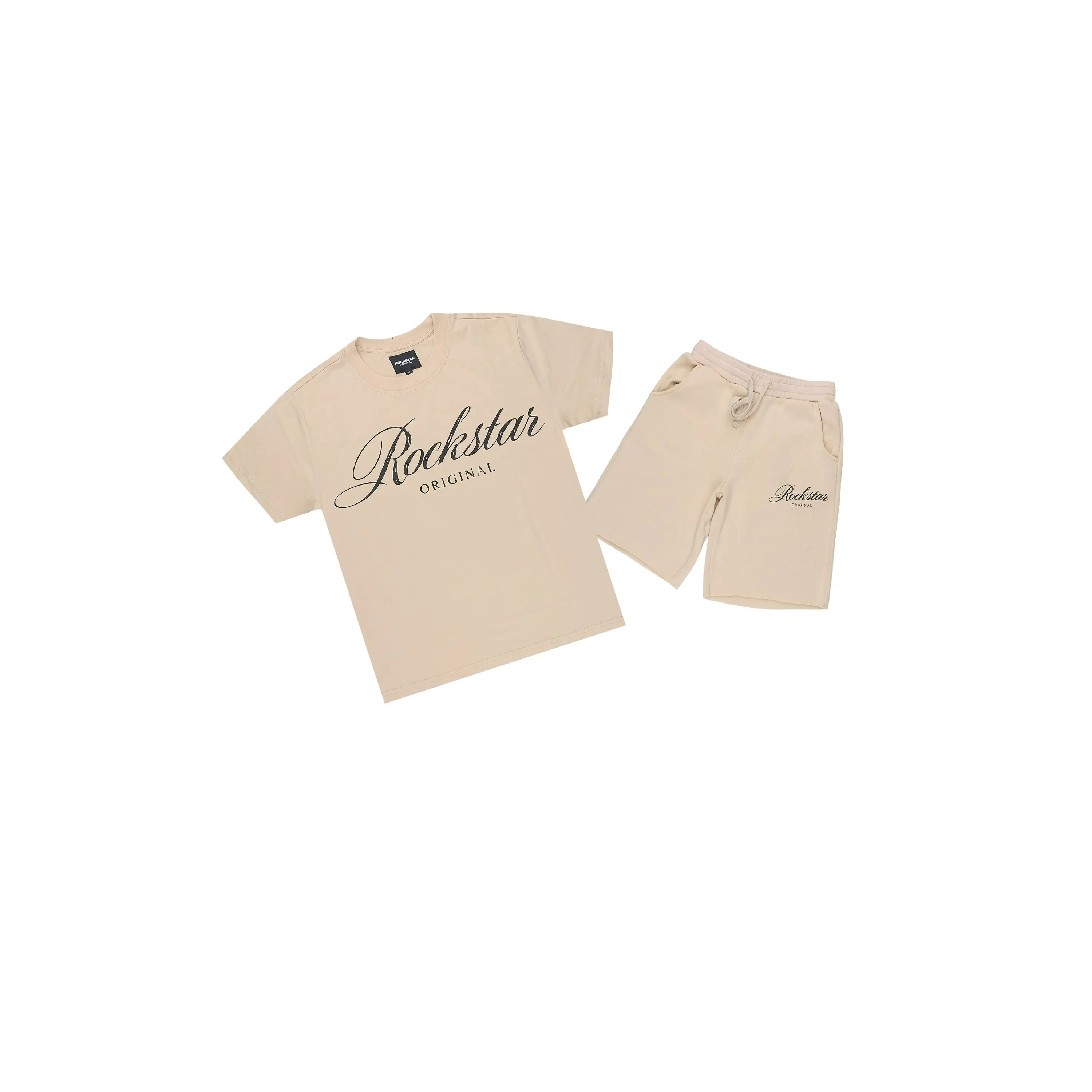 Boys Domaric Beige T-Shirt Short Set