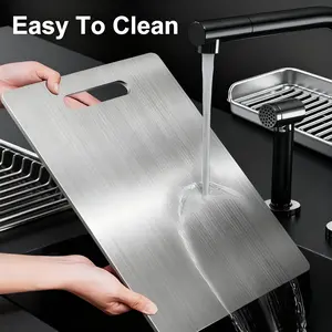 2026 Premium Titanium Stainless Steel Cutting Board  For Modern Kitchen Double-Sided Food Grade Chopping Board Scratch Resistant Easy Clean Hygienic Durable Ideal For Meat Fruit & Vegetable Mother's Day gift