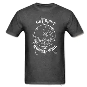 Get Rippt with Barbed Wire Gray Adult Unisex Gildan Fitness T-shirt