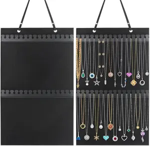 Hanging Necklaces Holder, Large Jewelry Organizer for Necklaces, Bracelets, and Ankles, Necklaces Display Storage Hanger for Wall, Closet and Door
