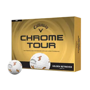 Callaway Golf Chrome Tour Golden Retriever Dog Golf Balls in White