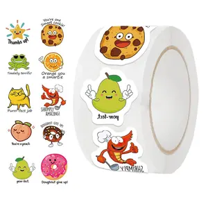 Cartoon Fruit Pattern Sticker (500pcs/roll), Reward Sticker for Kids, Incentive Sticker for Students, Teachers, Classroom, School Supplies