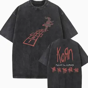 Washed Vintage Rock Band Korn Ftl 25 Follow The Leader Tee 3.0, Trending Graphic Music T-shirt, Concert Outfit, 90's Music Tees, Limited Edition Artist T-Shirts for Fans Gift for Music Lovers WYL