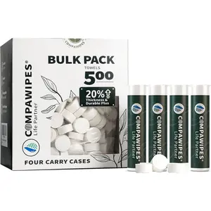 500 count Compressed Towel Tablets - Travel Disposable Towels, Compressed Hiking Toilet Paper, Wilderness Wipes, Compact Toilet Paper, Disposable Compressed  Towel for Camping, Backpacking & Beauty