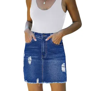 Necooer Women's Christmas Distressed Frayed Hem Denim Mini Skirt Multi Color White Light Blue Dark Blue Slim Fit Soft Stretch Fabric Winter Layering TikTok Trendy Holiday Party Casual Wear Gift For Her 2025 Blazer Bottom Crop Crop Top Crop Top Graphic fas