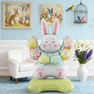 Standing Easter Bunny Balloon Decoration, Balloon Set, 59 Inch Letter Rabbit Shape, Perfect for Easter Party Celebrations, Indoor Outdoor Decor, Balloon Party Supplies