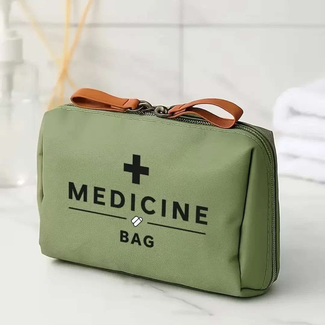 Women's Retro Medicine Bag Travel Organizer, Travel Essentials, Cross Pattern Makeup Box, Cosmetics Bag, Travel Makeup Bags Organizers, Portable Makeup Organizer, Compact Toothbrush Case with Multiple Compartments, Ideal for Travel and Hospital Use