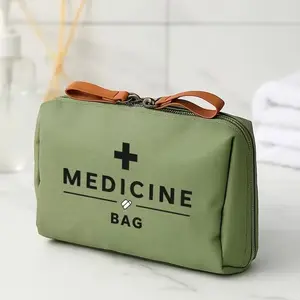 Women's Retro Medicine Bag Travel Organizer, Cross Pattern Makeup Box, Cosmetics Bag, Compact Toothbrush Case with Multiple Compartments, Ideal for Travel and Hospital Use
