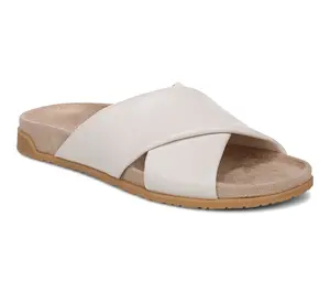 Vionic Leather Slide Sandals - Etna Vionic Leather Slide Sandals - Etna
