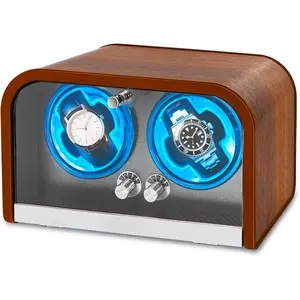 Automatic Watch Winder for 2 Watches - 4 Rotation Modes, Compatible with Famous Watches Such as Rolex, Taghaoya,  , Breitling, etc