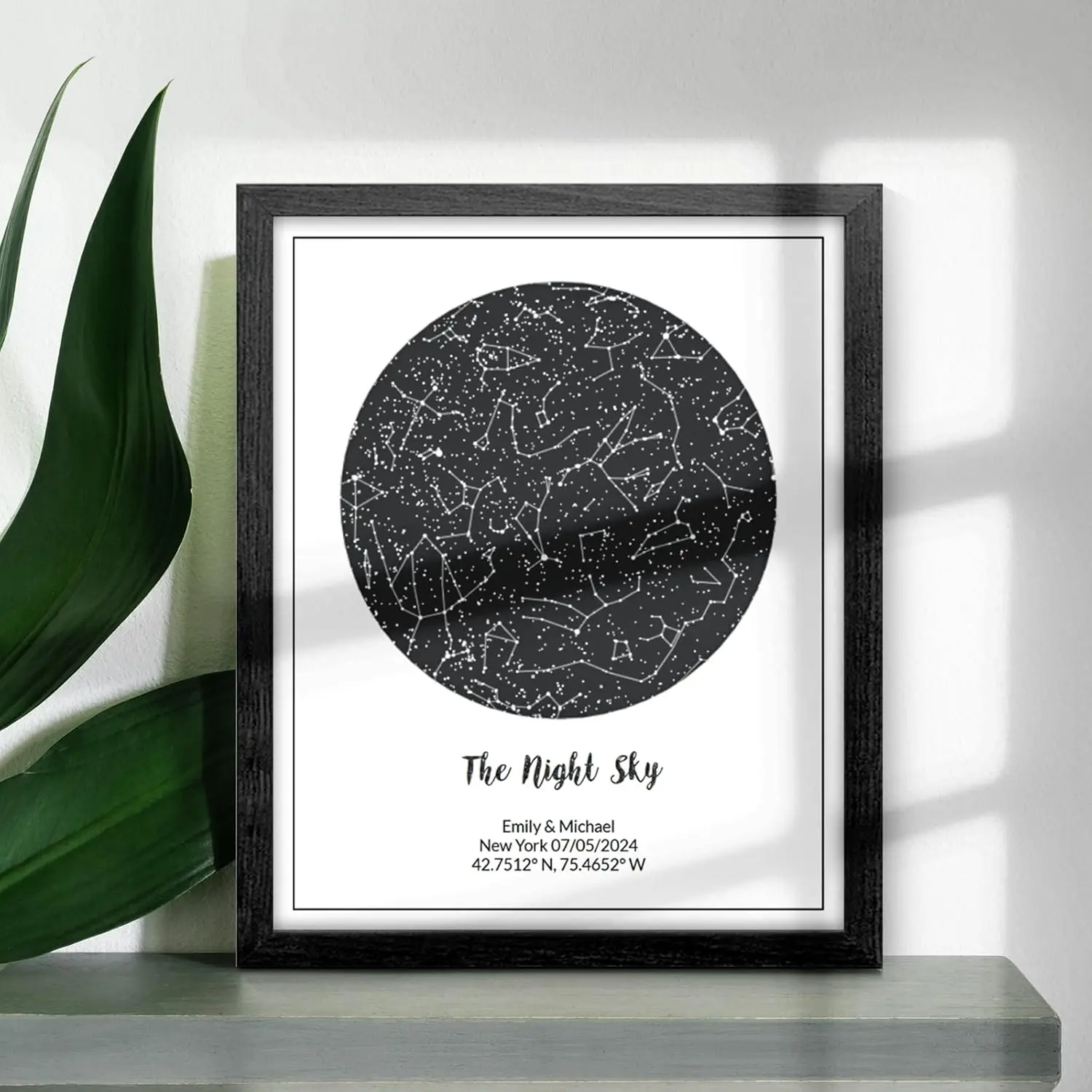 Custom Star Map Art Poster Prints, Personalized Night Sky Constellation Map Art Prints Wall Hanging Decor, Custom Canvas Prints Wall Art Couple Anniversary Wedding Gift (04) wall  art