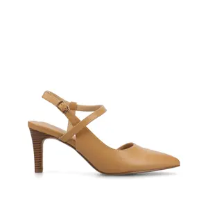 SCIPIO STILETTO PUMP HEELS IN WIDE - Tan PU