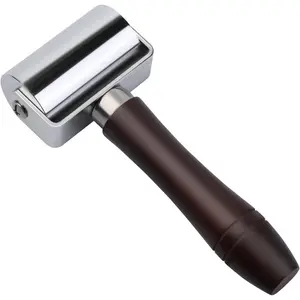 Mnuizu 60 mm Leather Press Edge Roller, Wooden Handle Leather Rolling Craft Roller, Seam Roller for Leather, Leather Edge Creaser, Leather Craft Laminating Tool for Leather Craft