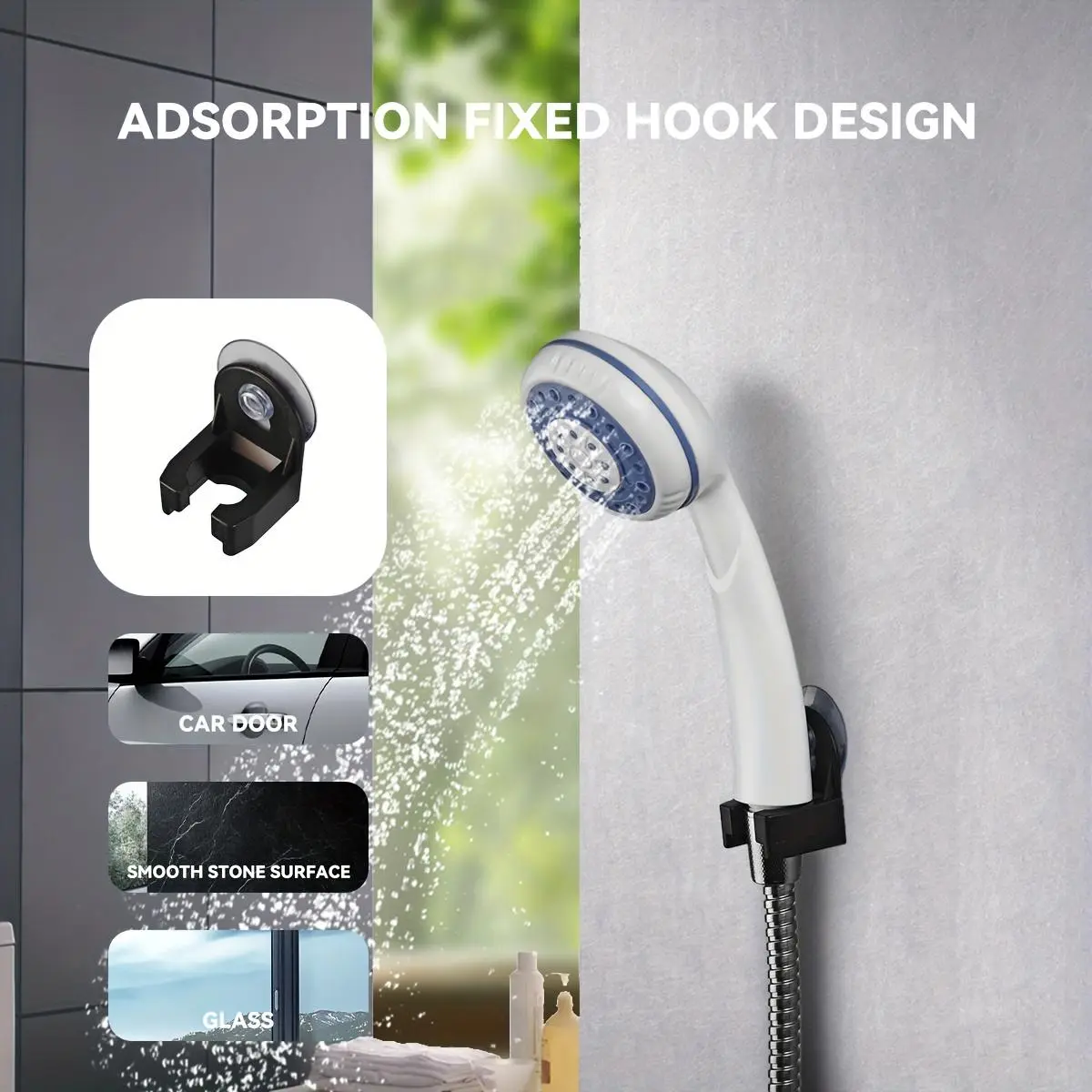 Rechargeable Camping Showerhead with Shower Pump - ABS Plastic, Portable, Lightweight, Compact, 1-Button Operation, USB Charging, Camping Equipment, Household Appliance Accessory for RV Trips, Outdoor Pet Bathing